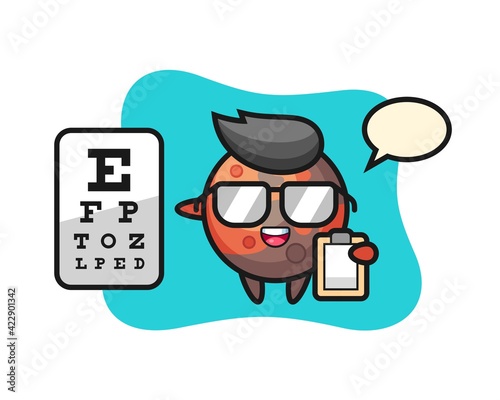 Illustration of mars mascot as a ophthalmology