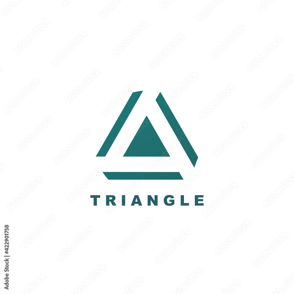 Triangle with negative space simple and elegant logo design vector Triangle with negative space simple and elegant logo design vector