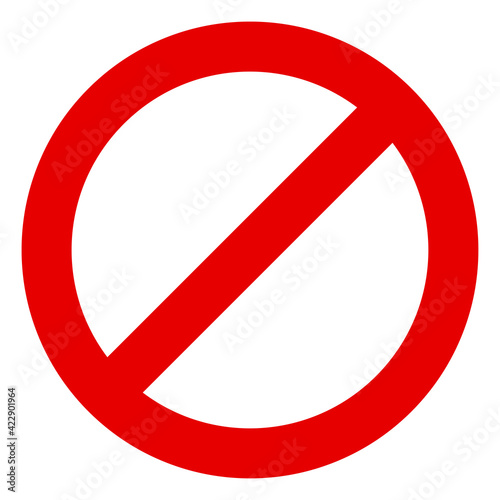 Prohibition-restriction sign icon. No entry, no entrance, do not enter sign