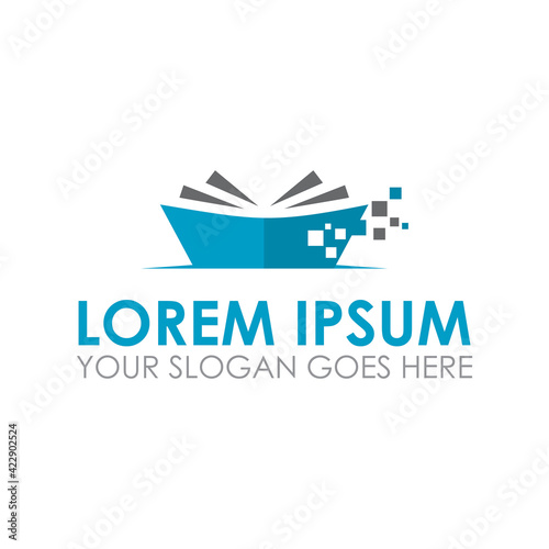 digital book vector , education logo
