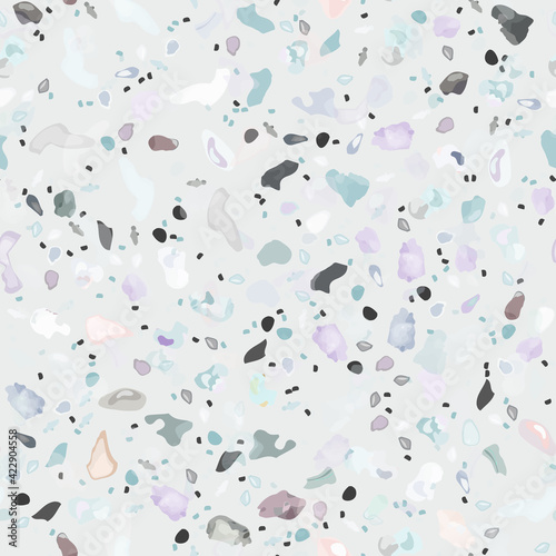 Terrazzo Texture Vector. Flooring Seamless Pattern