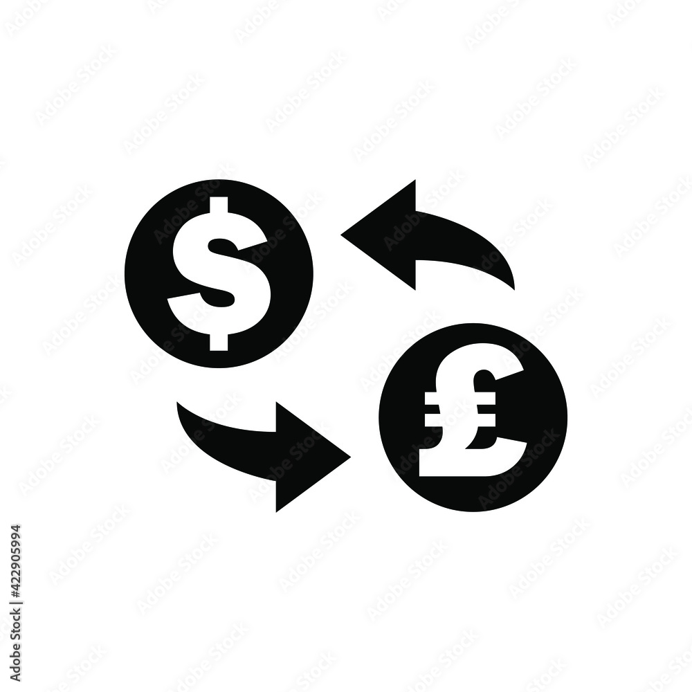 Dollar to pound currency exchange icon Dollar to pound currency exchange icon