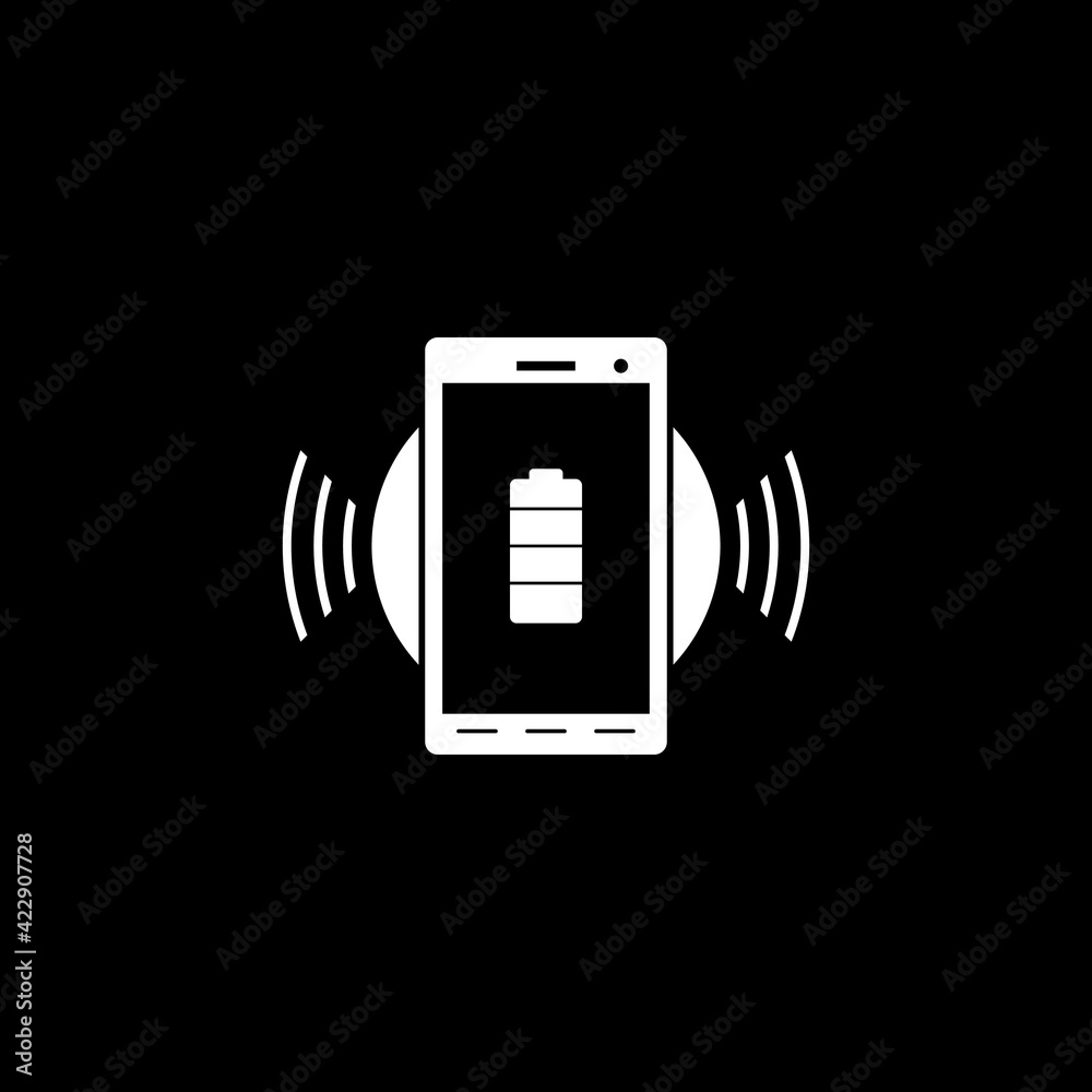 Wireless charger icon isolated on dark background Wireless charger icon isolated on dark background