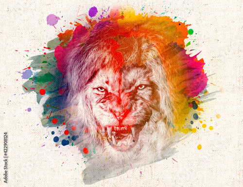 lion head with creative abs...