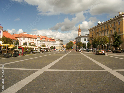 City square in Vilnius, Lithuania.