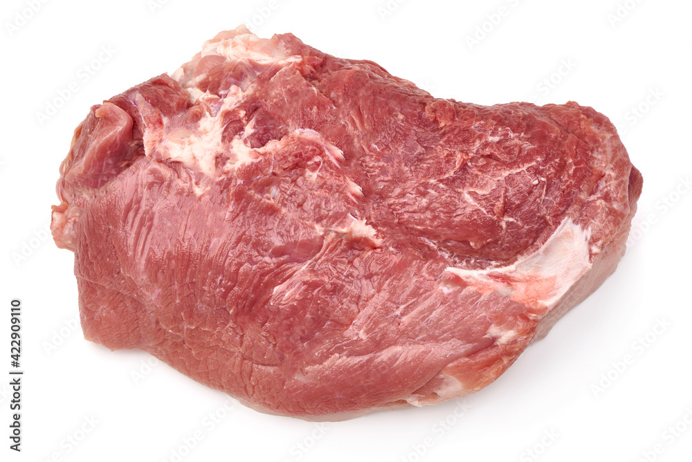 Raw pork meat, isolated on white background Raw pork meat, isolated on white background