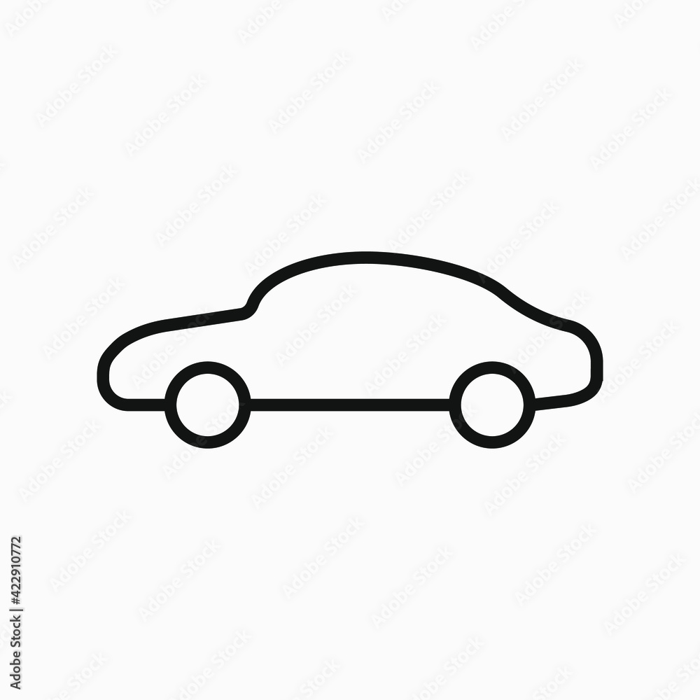Car simple outline pictogram. Coupe car body variant symbol. Coupe car line icon. Car simple outline pictogram. Coupe car body variant symbol. Coupe car line icon.