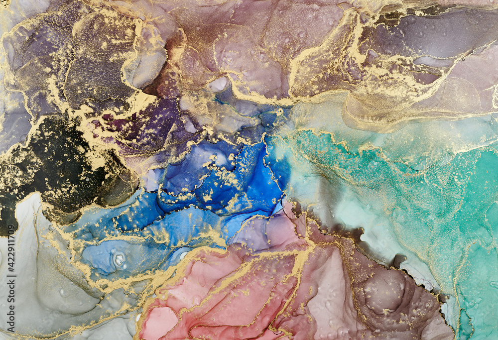 Alcohol ink art.Mixing liquid paints. Modern, abstract colorful background, wallpaper. Marble texture.Translucent colors Alcohol ink art.Mixing liquid paints. Modern, abstract colorful background, wallpaper. Marble texture.Translucent colors
