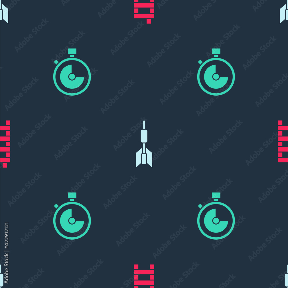 Set Mahjong pieces, Dart arrow and Stopwatch on seamless pattern. Vector Set Mahjong pieces, Dart arrow and Stopwatch on seamless pattern. Vector