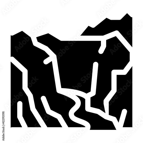 mountain landscape icon Vector Glyph Illustration