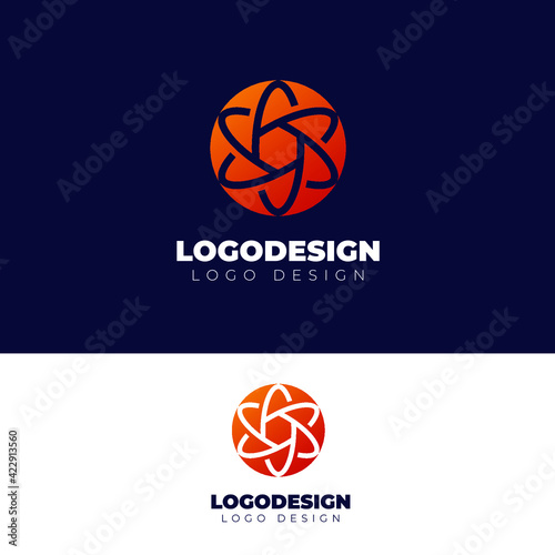 quantum physics logo design creative logotype vector template