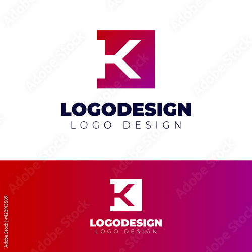 k letter logo design minimal and modern logotype vector template