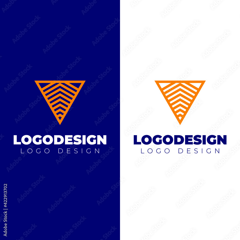 Naklejka premium triangle logo design minimal and modern logotype vector template