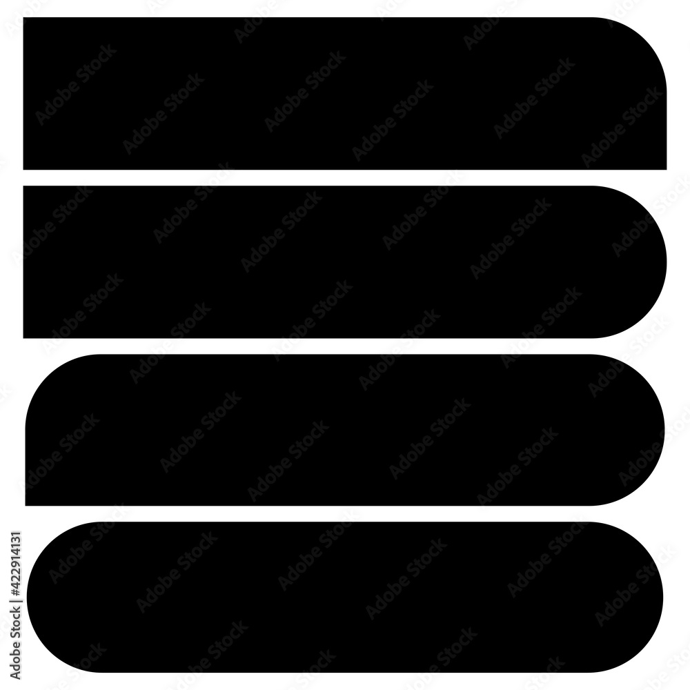 Button, banner, plaque shapes set with variaing rounded corner effect Button, banner, plaque shapes set with variaing rounded corner effect