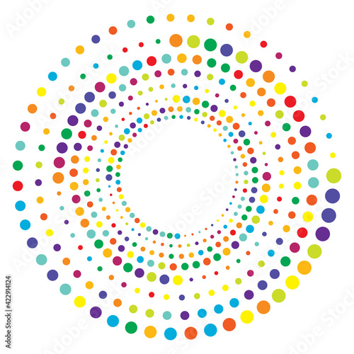 Dotted, dots, circles spiral, swirl, twirl shape element