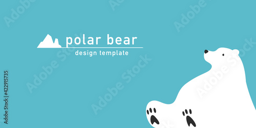 Polar Bear design vector template, しろくまデザイン