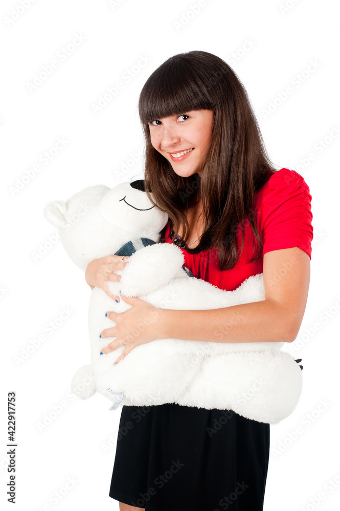 Pretty girl with bear toy Pretty girl with bear toy