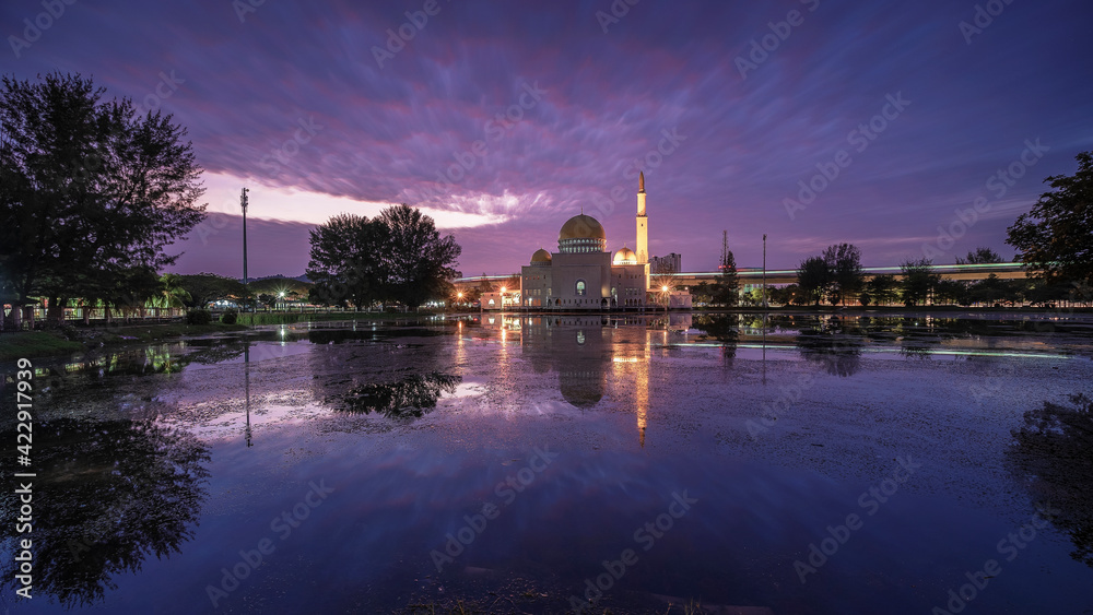 A sunrise moment of local mosque from Malaysia.