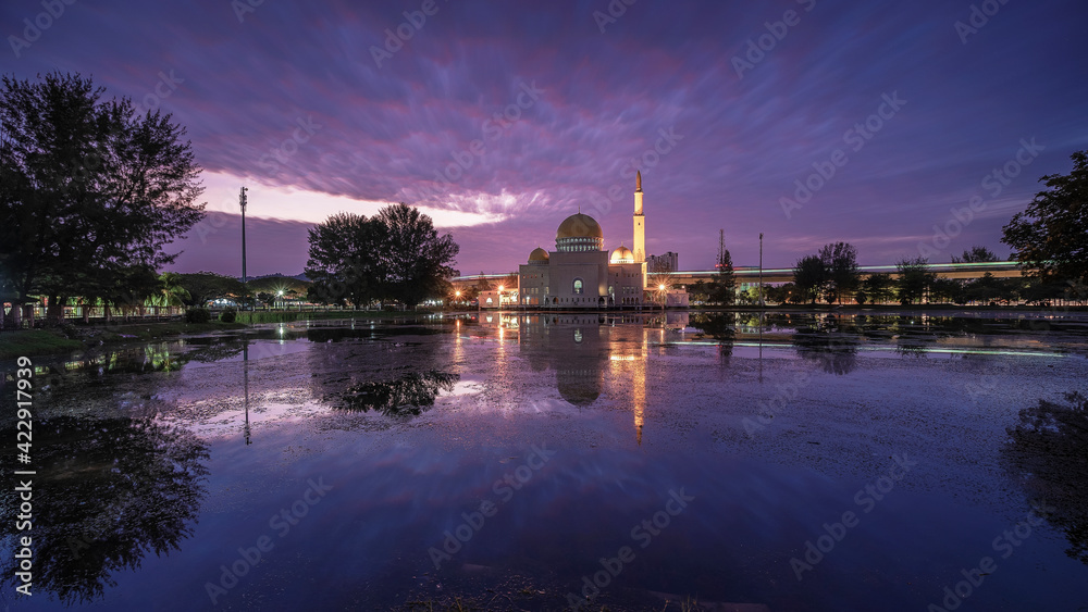 A sunrise moment of local mosque from Malaysia. A sunrise moment of local mosque from Malaysia.