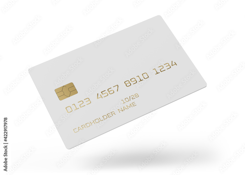 plartic credit card mockup. Isolated on white background plartic credit card mockup. Isolated on white background