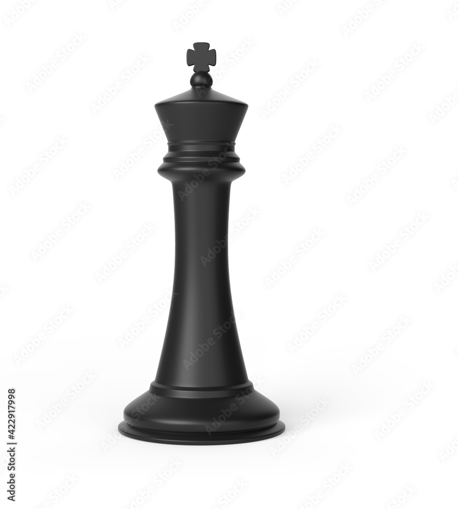 Black chess queen isolated on white background