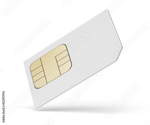 blank sim card isolated on white background