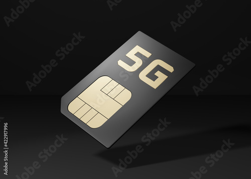 Plakat sim card over black background