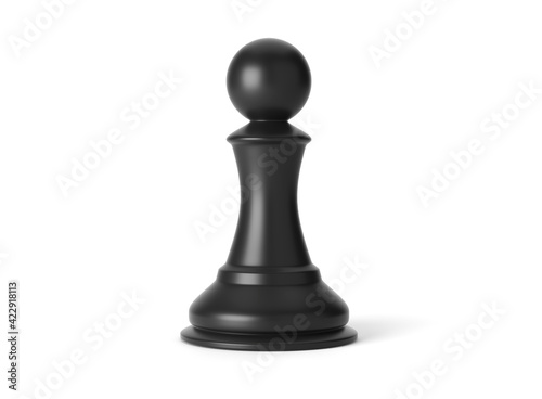 Black chess pawn isolated on white background