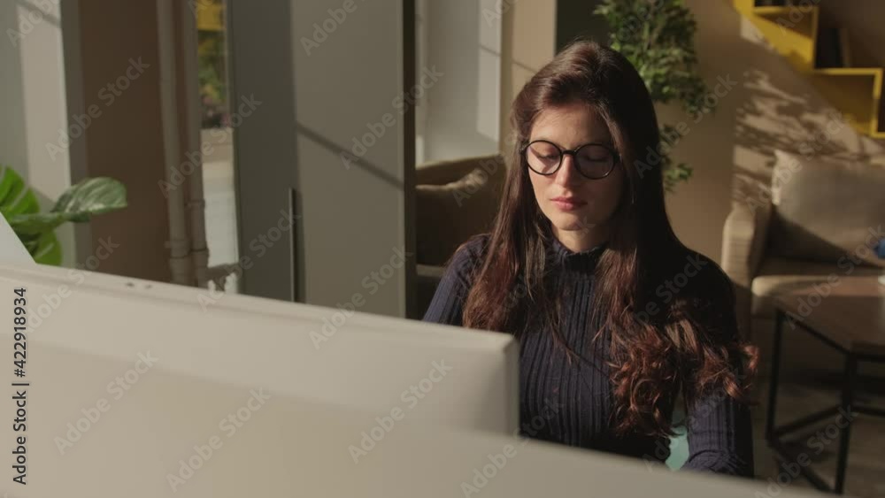 Woman with a phone in a modern interior