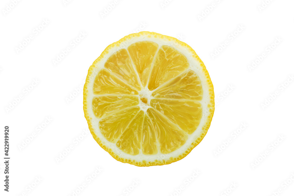 Half of lemon isolated on white background