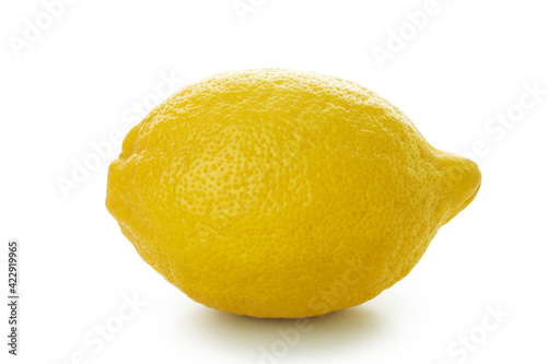 Fresh ripe lemon isolated on white background