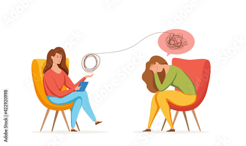 Psychology therapy counseling vector concept. Cartoon illustration of psychotherapy practice therapy session