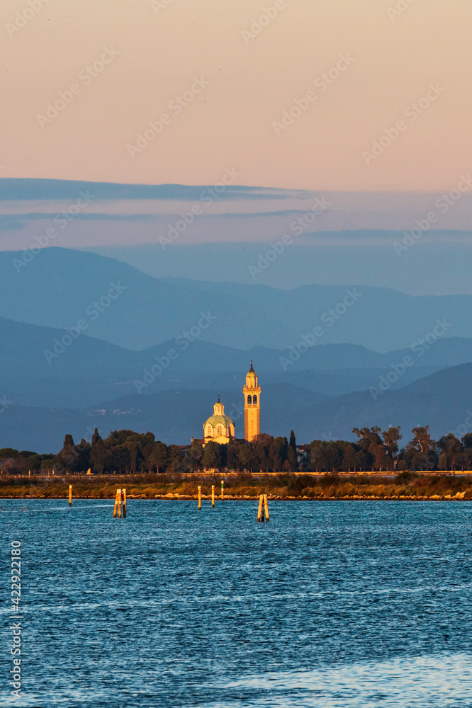 Grado and its lagoon at sunset. Glimpses of tranquility.