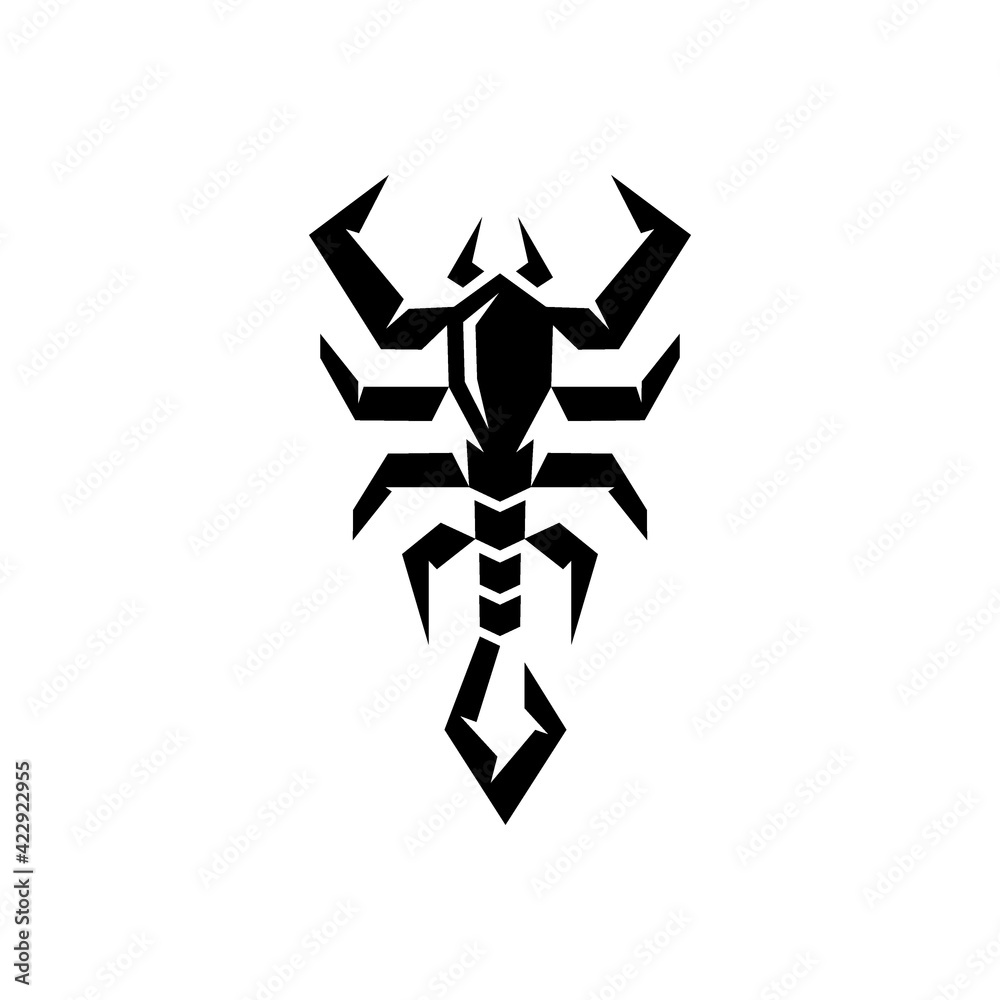 edgy scorpion logo line, abstract, zodiac sign sharp scorpio, tribal tattoo  design graphic illustration symbol in trendy outline linear vector Stock  Vector | Adobe Stock