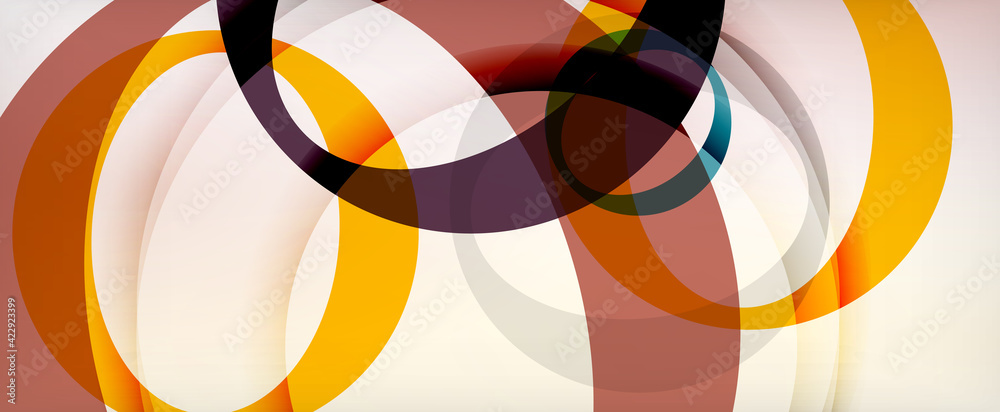 Obraz premium Ring geometric shapes, o letter repetition wallpaper. Abstract background for business or technology presentations, internet posters or web brochure covers