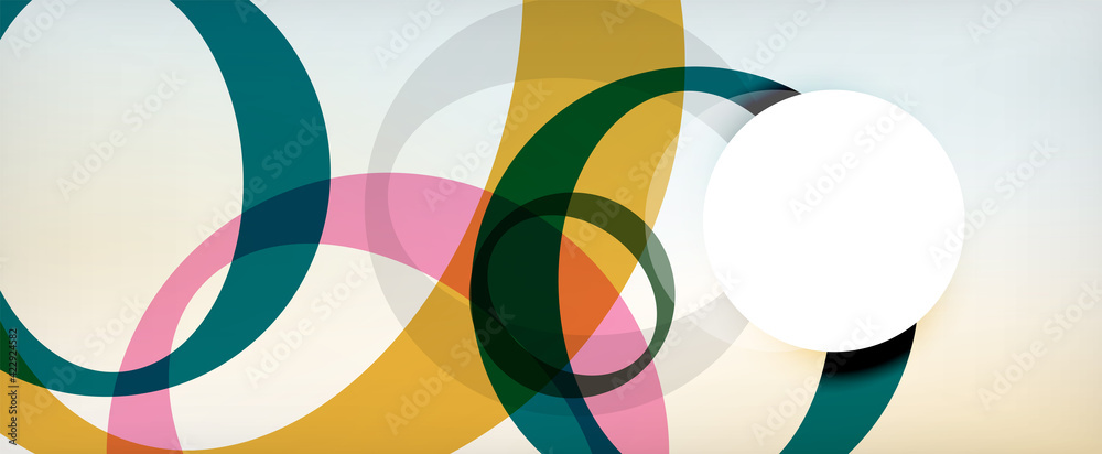 Fototapeta premium Ring geometric shapes, o letter repetition wallpaper. Abstract background for business or technology presentations, internet posters or web brochure covers