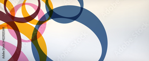 Ring geometric shapes, o letter repetition wallpaper. Abstract background for business or technology presentations, internet posters or web brochure covers