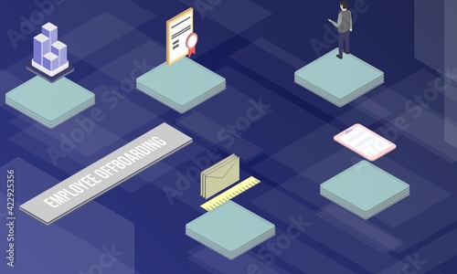 Employee offboarding concept on abstract design