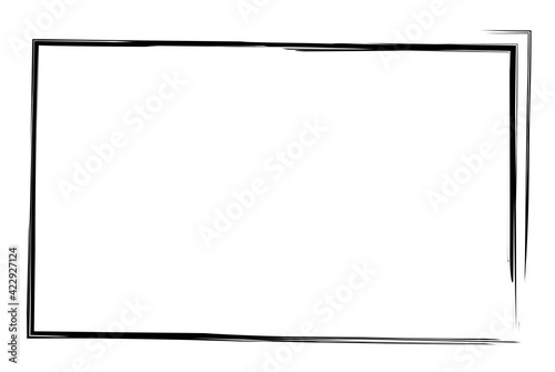 Grungy rectangular frame, border, plaque outline