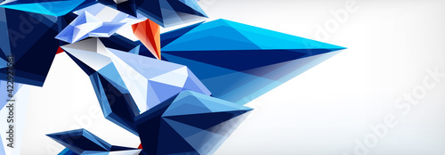 Vector 3d triangles and pyramids abstract background for business or technology presentations, internet posters or web brochure covers