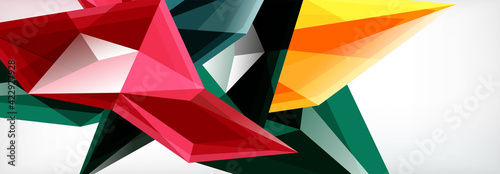 Vector 3d triangles and pyramids abstract background for business or technology presentations, internet posters or web brochure covers