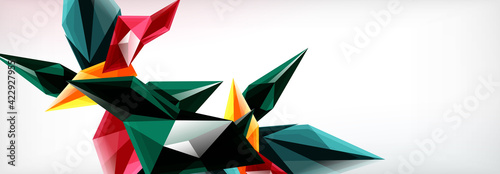 Vector 3d triangles and pyramids abstract background for business or technology presentations, internet posters or web brochure covers