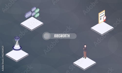 Jobsworth concept on abstract design photo