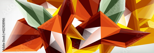 Vector 3d triangles and pyramids abstract background for business or technology presentations, internet posters or web brochure covers