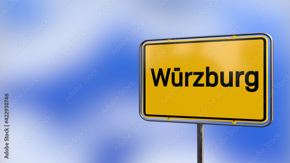 City of Wuppertal realistic 3D yellow city sign illustration.