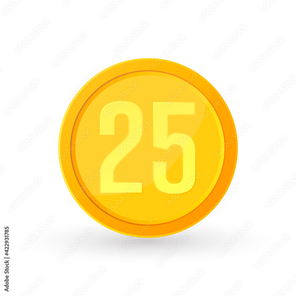 Cartoon gold coin icon, flat graphic design template, game logo, app symbol, vector illustration Cartoon gold coin icon, flat graphic design template, game logo, app symbol, vector illustration