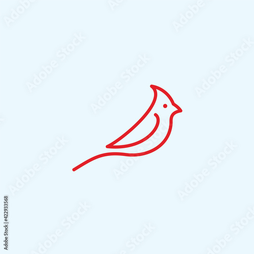cardinal bird logo design vector silhouette illustration