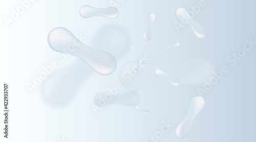 Probiotics Bacteria Vector illustration. Biology, Science background. Microscopic bacteria closeup.