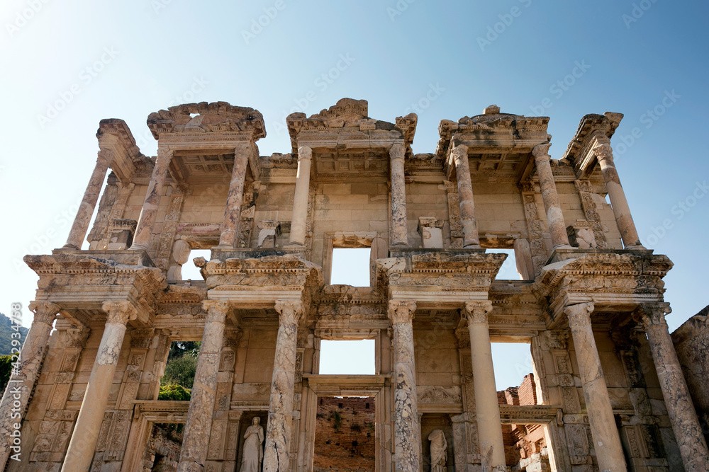 Famous Celsus Library in Ephesus, Turkey.