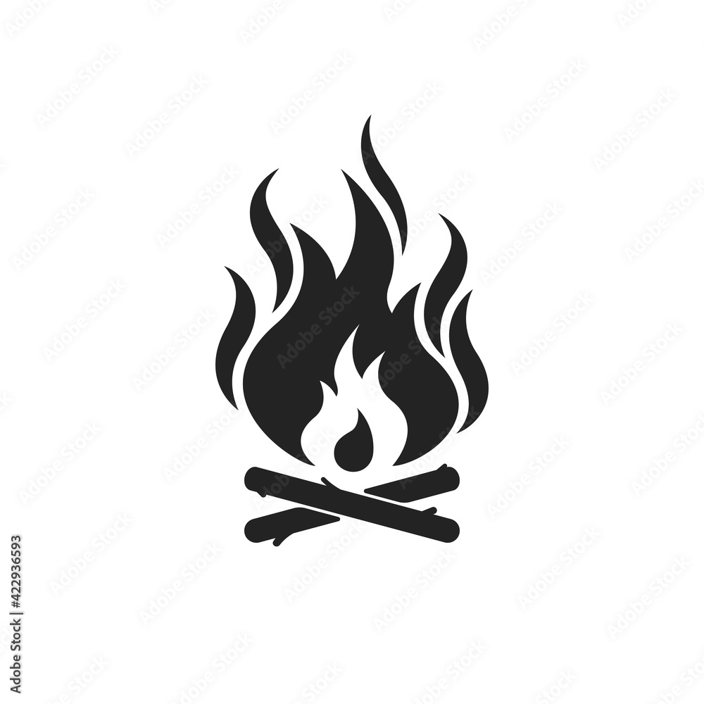 black campfire or bonfire icon black campfire or bonfire icon